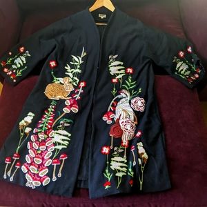 World Market Embroidered Woodland Marjorie Coat